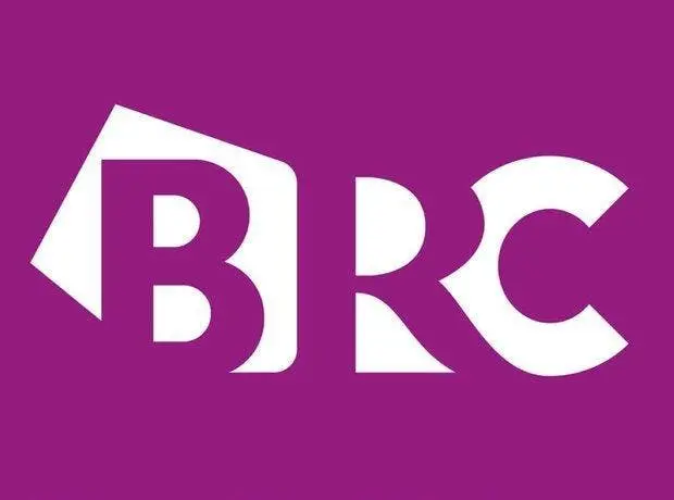 The BRC logo on a purple background, featuring white stylized letters B, R, and C.